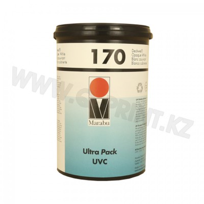 UVC170 УФ-отверждаемая трафаретная краска для предварительно обработанного полиэтилена и полипропилена, полиэстера PET и PETG, жесткого ПВХ, поликорбаната (PC) и полистерола (PS)  UVC170  (кроющий белый)