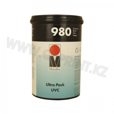 UVC 980 УФ-отверждаемая трафаретная краска для предварительно обработанного полиэтилена и полипропилена, полиэстера PET и PETG, жесткого ПВХ, поликорбаната (PC) и полистерола (PS)  UVC 980 черный